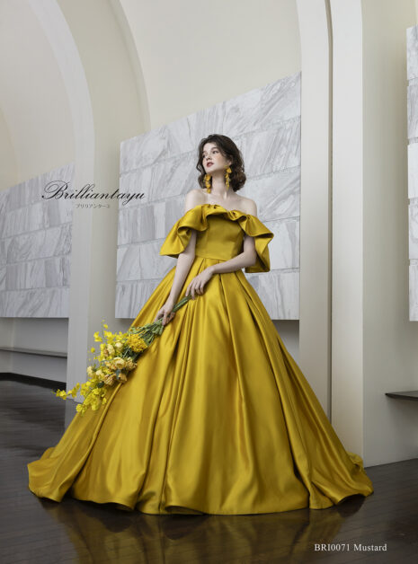 ☆未使用☆カラードレス☆黄色☆フラワードレス☆イエロー☆お色直し  